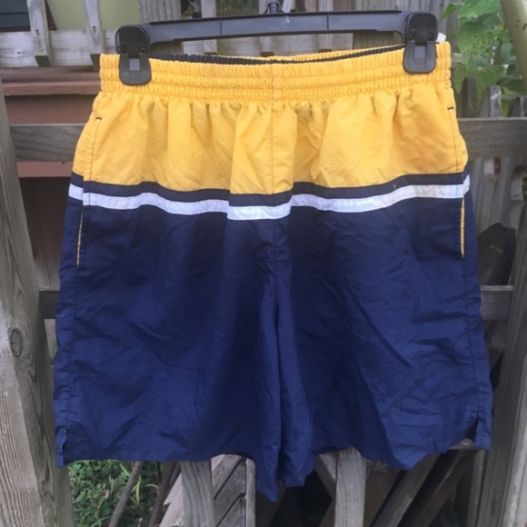 VTG 90's Block Print swim trunks swimsuit size M - Picture 1 of 6